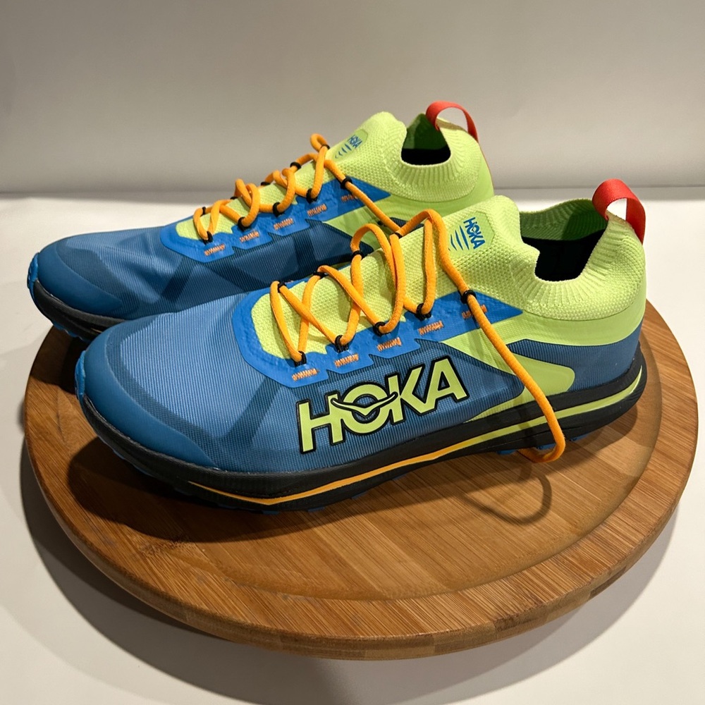Hoka One One Zinal 2 Lightweight Mesh Men's Blue Yellow Running Shoes US 9.5
